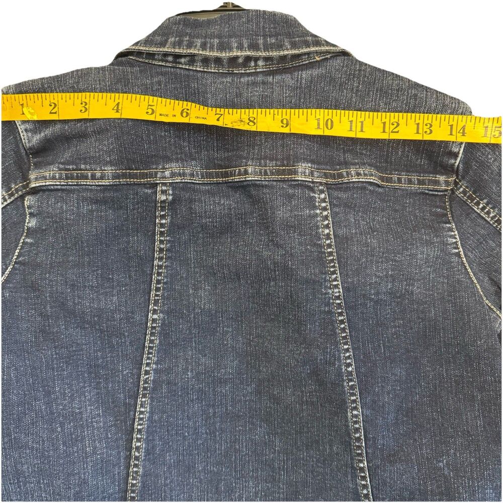 LOGO by Lori Goldstein Button Front Jean Jacket XS 0 Released Hem - Picture 8 of 11